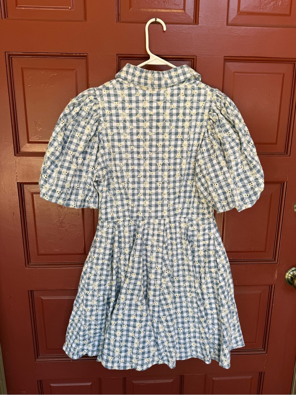 NWT house of Harlow 1960 Gingham Puff-Sleeve mini Dress - Picture 6 of 6